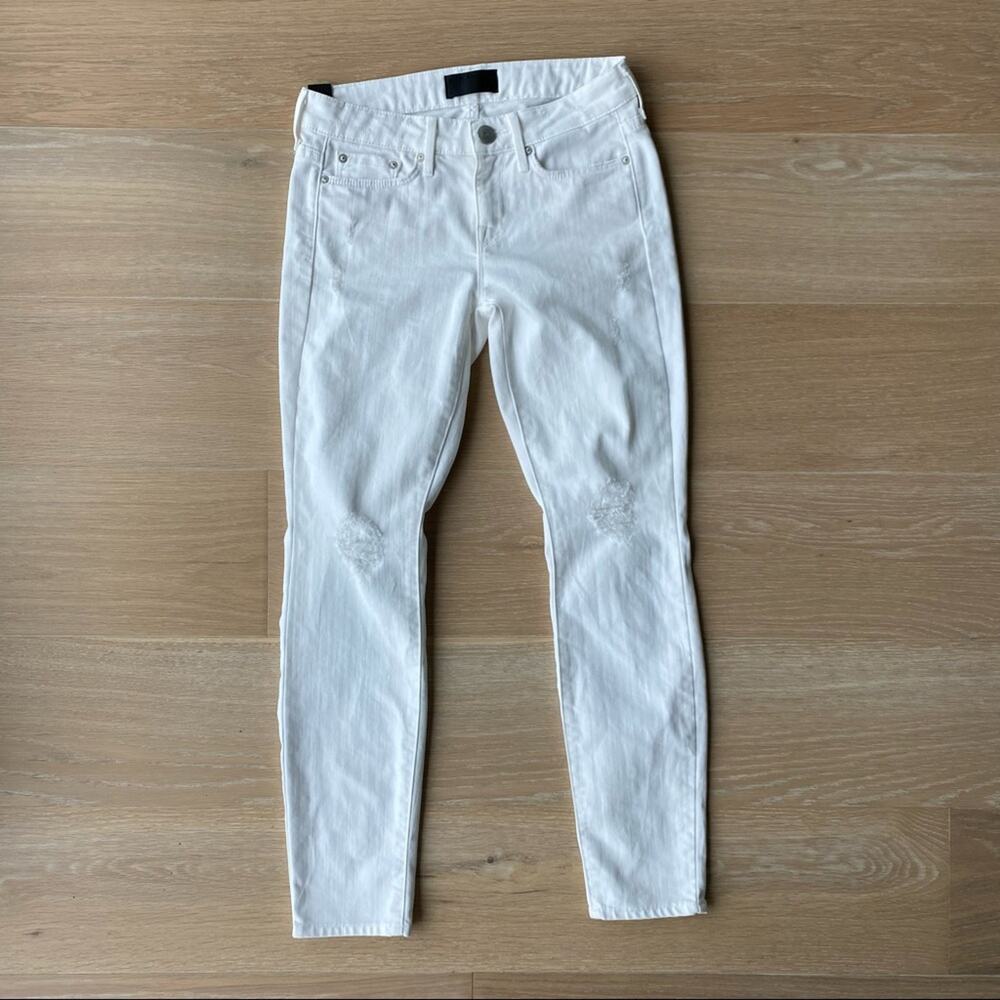 VINCE 5 Pocket Ankle Skinny White Distressed Jeans sz 24
